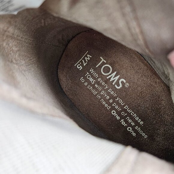 Toms Majorca Perforated Suede Peep Toe Boot Stucco (Tan) 7.5 10004963 - Picture 11 of 12